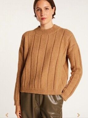 Poles Maison Montagut Round-Neck Wool And Nylon Sweater camel brown Medium